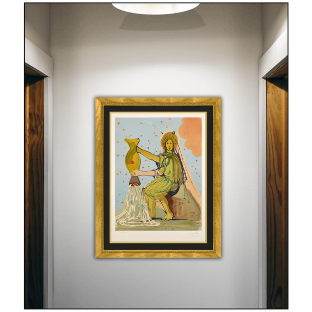 The artwork here, "Aquarius", is a wonderful depiction of a figure pouring out a vase, that was created with acute detail,...