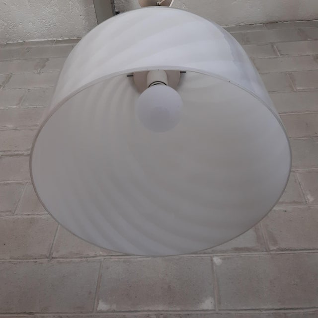 Modern White Spiral Murano Glass Dome Pendant, 1960s For Sale - Image 6 of 13
