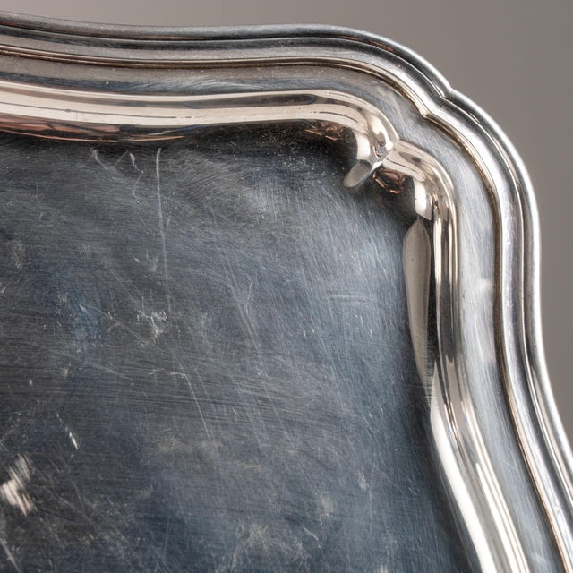 Italian 20th Century Italian Silver-Plated Tray For Sale - Image 3 of 15