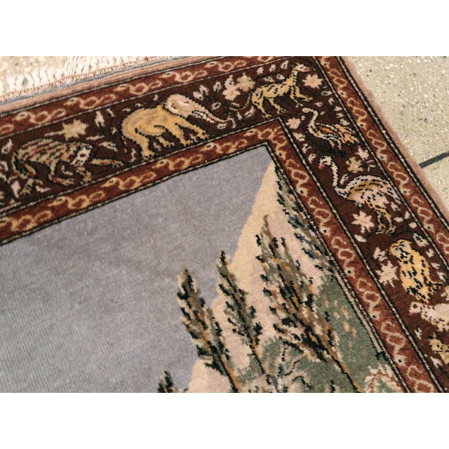 1960s Galerie Shabab Collection Mid-20th Century Turkish Sivas Pictorial Rug For Sale - Image 5 of 8