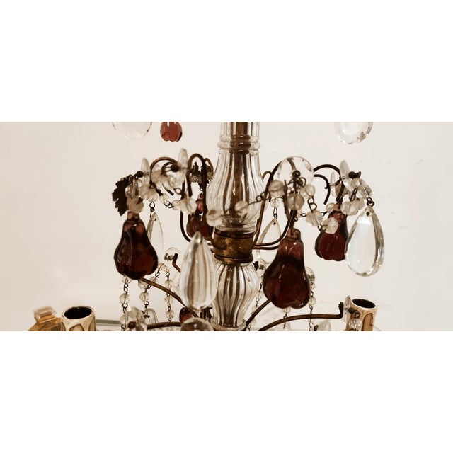 Metal Vintage Table Lamp with Crystal Pendants For Sale - Image 7 of 17