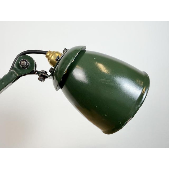 Industrial Green Enamel Adjustable Table Lamp, 1960s For Sale - Image 13 of 18