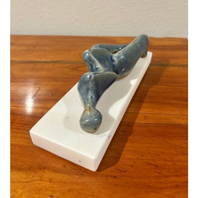 1990s Vintage Abstract Reclining Female Sculpture in the Manner of Henry Moore For Sale - Image 4 of 9