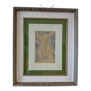 Abraham Walkowitz "Isadora Duncan Dancing" Watercolor on Paper C. 1915-27 For Sale