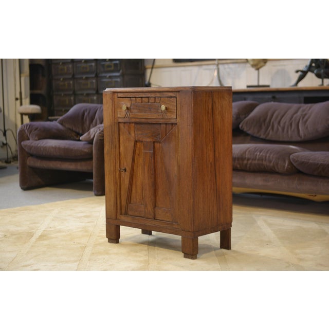 1930s Art Deco Oak Chest of Drawers with 5 Drawers, 1930s For Sale - Image 5 of 12