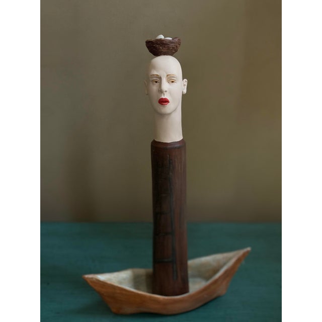 Ceramic "Kirsten Stingle," "Narrative Ceramic Sculpture," "Hand-Built Porcelain," "Surrealist Figurative Art," "Signed Studio Pottery." For Sale - Image 7 of 7