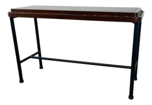 Campaign Style Walnut Finished Ace Console Table