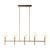 Aloadecor Transitional Warm Brass Linear Chandelier With Fabric Shades For Sale