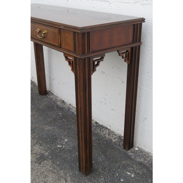 Hollywood Regency Mahogany Small Narrow Tv Console Table by Lane Chairish