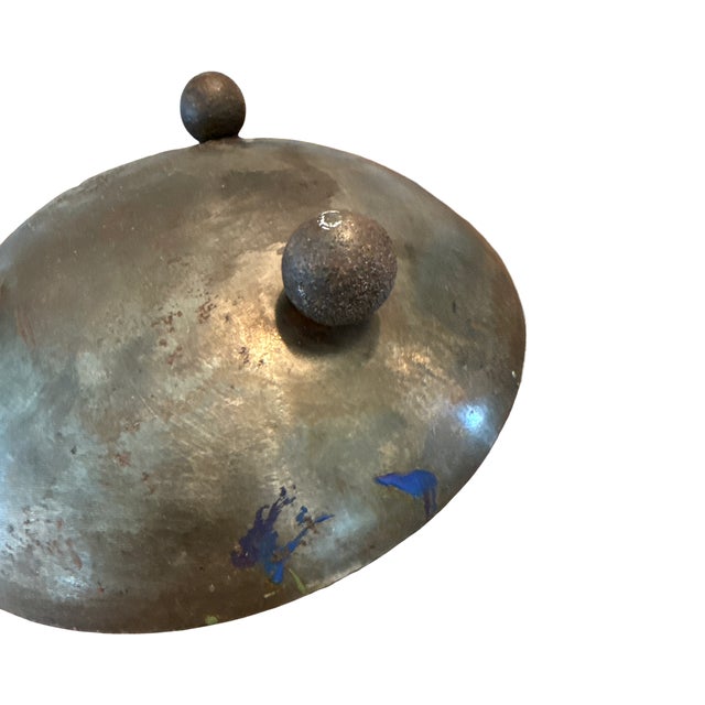 Mid 20th Century 1960s Mid-Century Modern Brutalist Cast Brass Tripod Bowl With Spherical Feet For Sale - Image 5 of 6