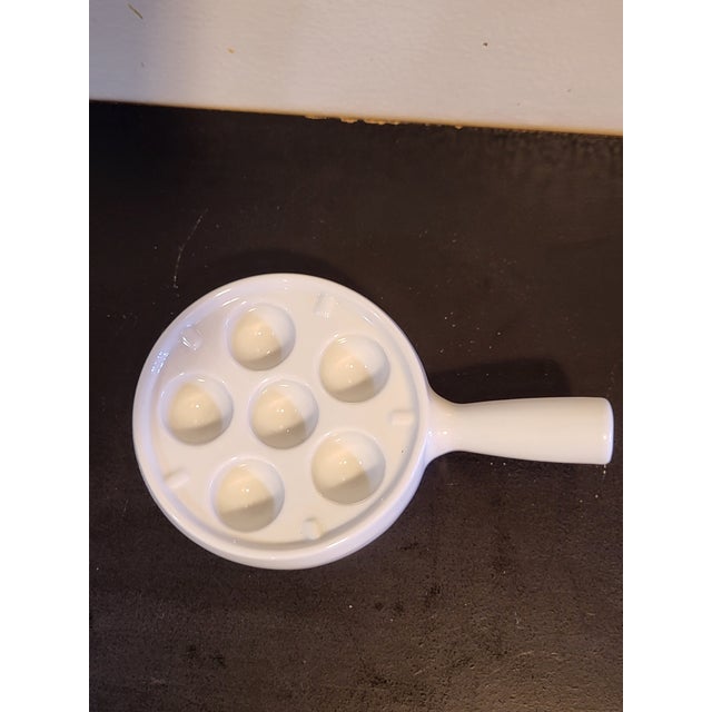 1990s White Porcelain Escargot Baking Dish France For Sale In San Francisco - Image 6 of 11