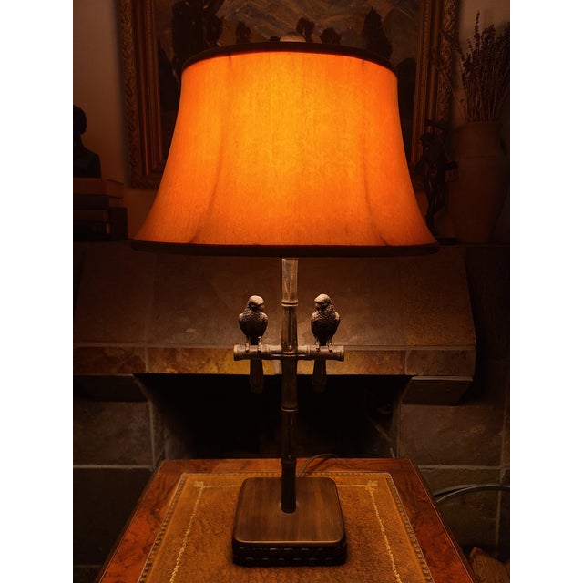 Vintage Bronze Table Lamp With Two Parrots For Sale - Image 17 of 17