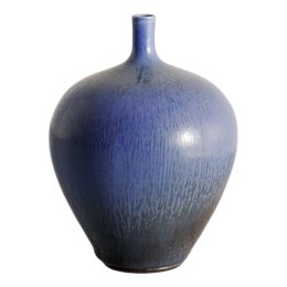 Swedish Blue Vase by Berndt Friberg for Gustavsberg, 1970s For Sale