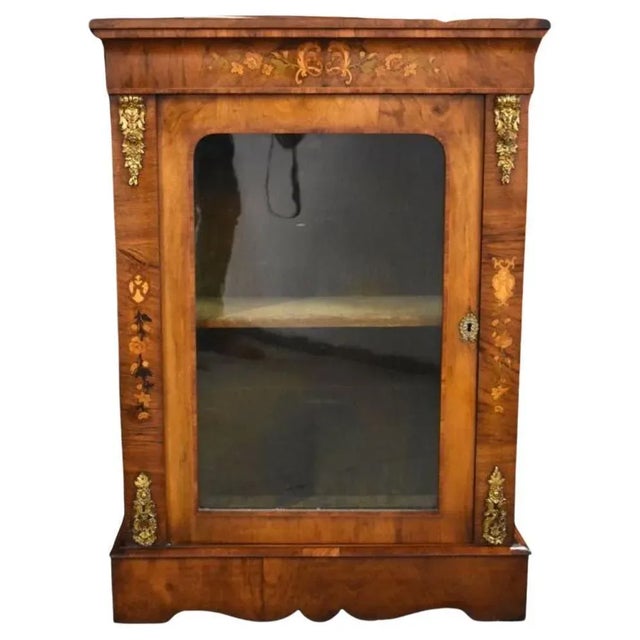 Victorian Walnut and Marquetry Pier Cabinet, 1860s For Sale - Image 6 of 6