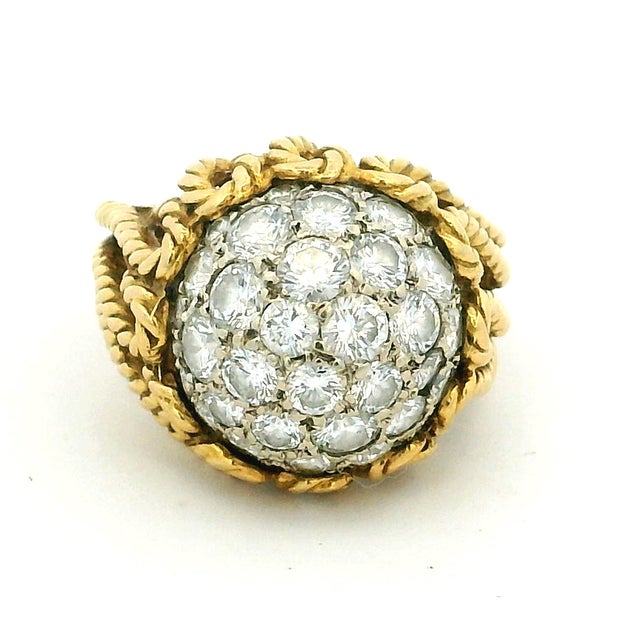 Hammerman Brothers 18k Gold Diamond Bombé Cocktail Ring For Sale - Image 10 of 16