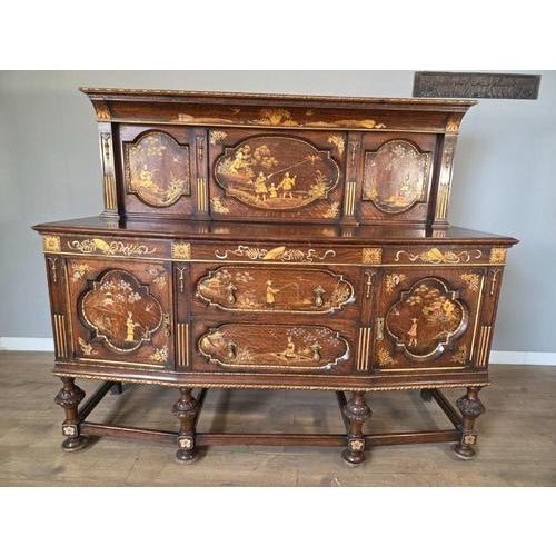 Antique Oak Sideboard with Cutlery and Bottle Drawer For Sale - Image 9 of 9