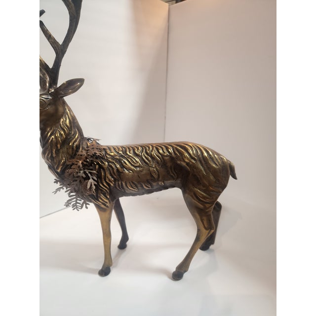 Beautiful Solid Brass Stag Candleabra For Sale - Image 10 of 11