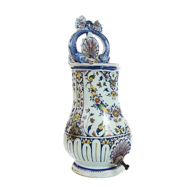 19th century antique Wall Pocket Enamel Fountain size 11 x 11 x 23" A beautiful piece that will add to your décor!
