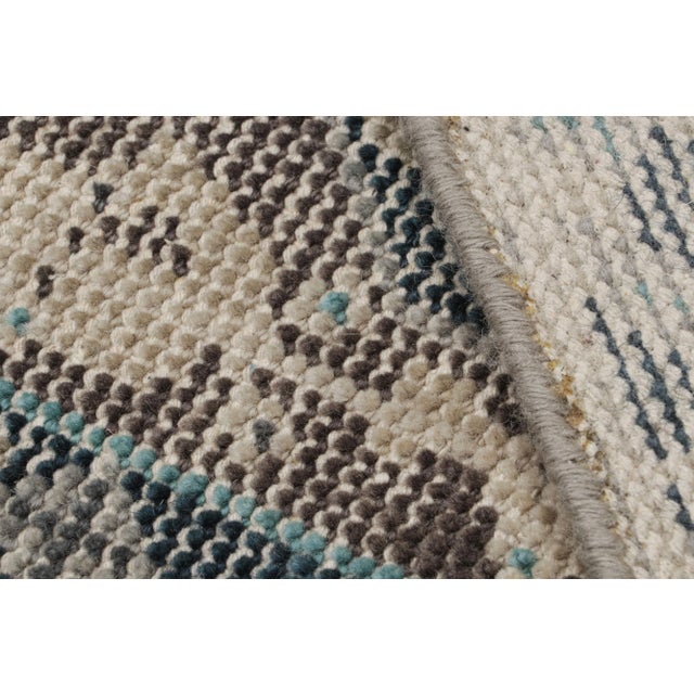 Textile Rug & Kilim’s Abstract Scatter Rug With Blue-Brown Patterns For Sale - Image 7 of 7
