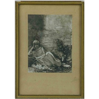 Arabic Girl, Early 20th Century, Silver Salt Print, Framed For Sale