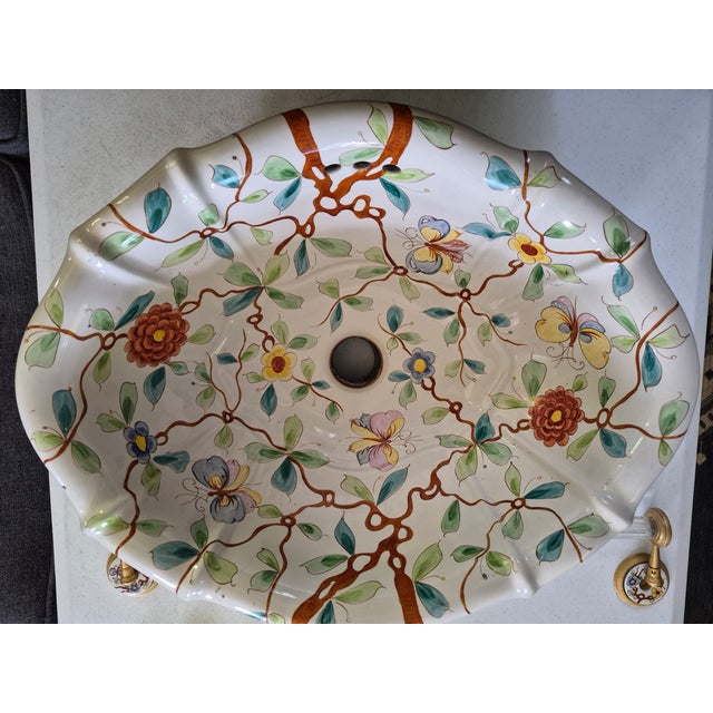 Sherle Wagner Handpainted Sink and Accessories For Sale - Image 10 of 17