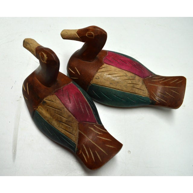 Carved Wooden Decoys - A Pair For Sale In Miami - Image 6 of 10