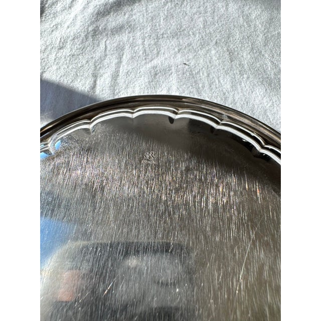 Metal Vintage Sterling Silver Bowl With Fluted Rim, Marked 391 For Sale - Image 7 of 9