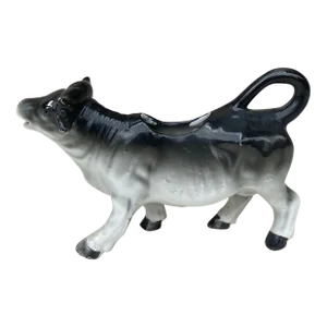 Porcelain White & Black Cow Creamer Circa 1930