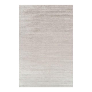 Rug & Kilim’s Oversized Textural Rug in Solid Taupe and White Tones and Striae - 11x17 For Sale