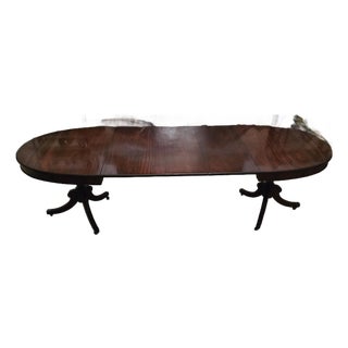 Mid Century Ethan Allen Style Vintage Grand Dining Table For Sale