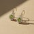 Art Nouveau Peridot Flower and Leaf Drop Earrings, Silver, Gold, Pair For Sale - Image 4 of 7