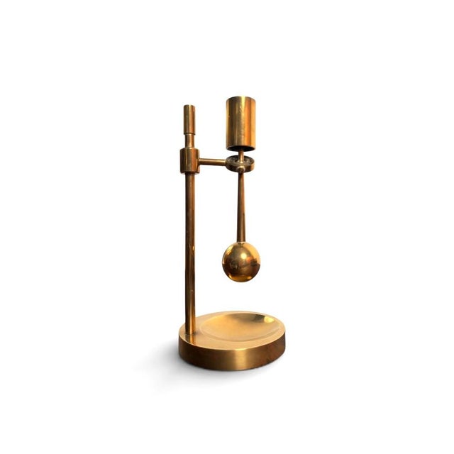 Mid-20th Century Adjustable Brass Candlestick from Poul Kralund, Denmark For Sale - Image 4 of 12