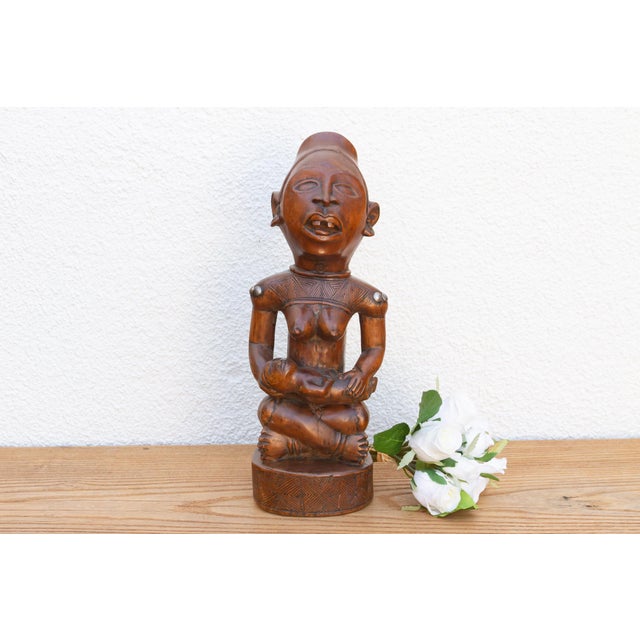 African African Phemba Mother & Child Figure For Sale - Image 3 of 8
