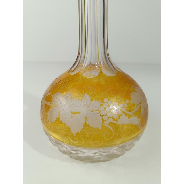 Vintage Spirit Decanter Bottle in Colored Cut Crystal and Embossed Silver, 1930s For Sale - Image 15 of 18