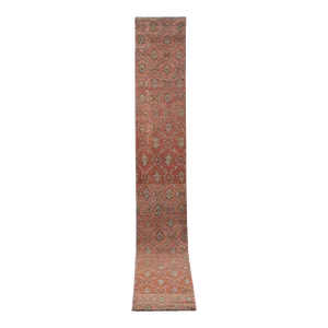 1960s Traditional Turkish Hand Knotted Vintage Long Runner Rug - Stair Carpet 2'3'' X 15'5''