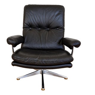 Mid-Century Danish Leather Lounge Chair by Werner Langenfeld, 1970s For Sale