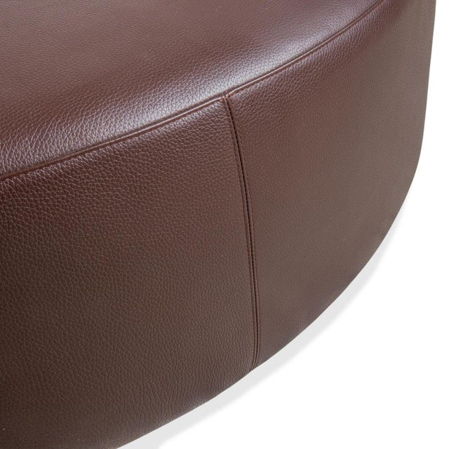Large Dark Brown Leather Harry Ottoman from B&b Italia For Sale - Image 4 of 10