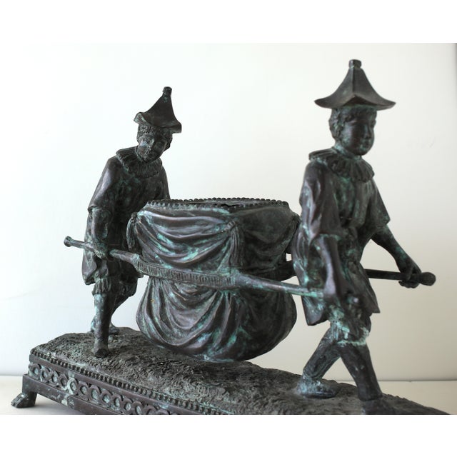1990s Maitland-Smith Bronze Sculpture of Boys With a Litter For Sale - Image 9 of 16
