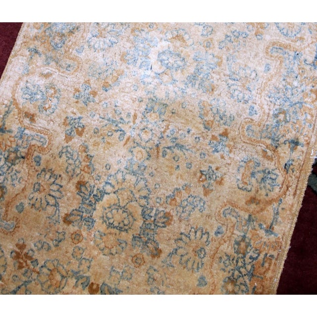 Textile 1920s, Handmade Antique Persian Kerman Rug 2.10' X 5.3' For Sale - Image 7 of 9