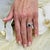 Blue Natural Sapphire Diamond Ring Size 6.25 14k W Gold 2.93 TCW Certified For Sale - Image 8 of 10