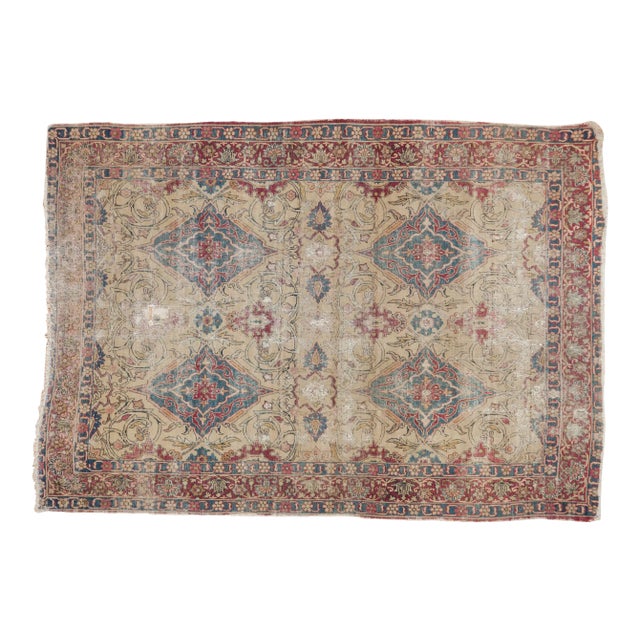 Antique Kermanshah Rug - 4'5" X 6'3" For Sale