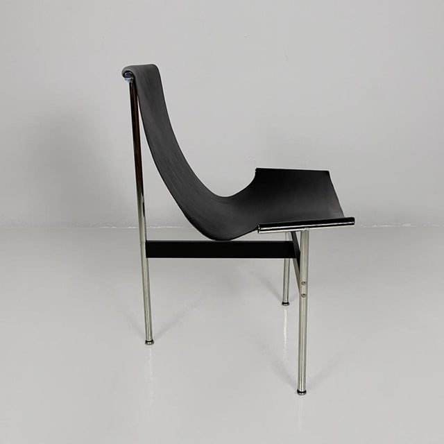 Italian Modern Leather T Chairs by Katavolos, Littell and Kelley for ICF, 1960s, Set of 4 For Sale - Image 4 of 18