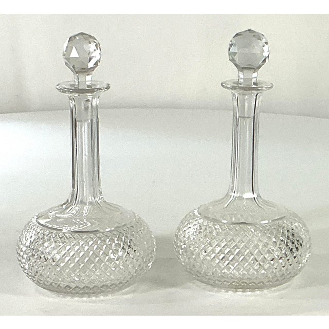 Late 19th Century ABP-diamond Cut, Faceted, Decanters – A Pair For Sale - Image 4 of 11