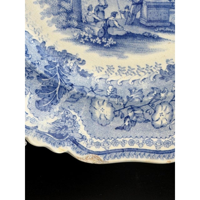 Blue Acropolis Transferware Plates, Set of 3, England, 9.4in, Set of 3 For Sale - Image 9 of 12