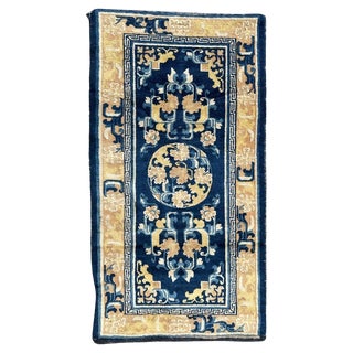 Antique Chinese Cotton and Wool Rug For Sale