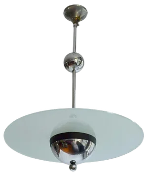 Chrome and Glass Pendant Lamp by Willem Hendrik Gispen, 1930s