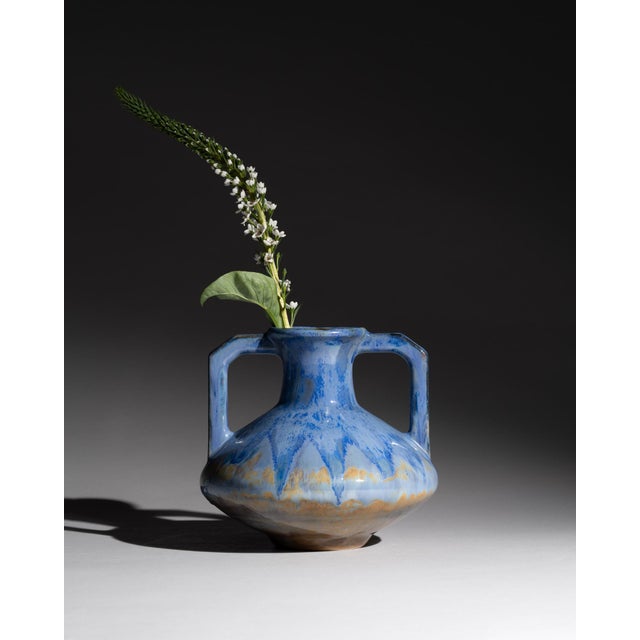 Vintage Art Deco Vase in Stoneware from Pierrefonds, France, 1910s For Sale - Image 3 of 11