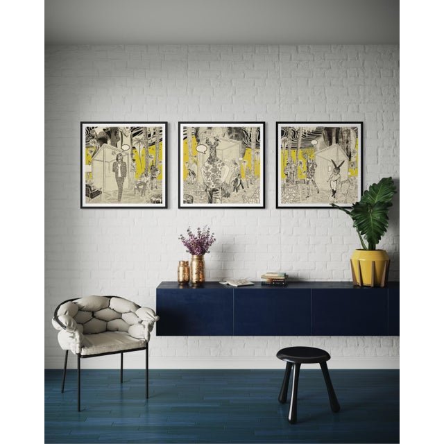 Good Night Hotel (Right Panel) by Steve Moors, 31"x31" Framed For Sale - Image 11 of 13