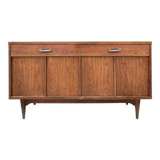 Mid Century Credenza With Decorative Pulls For Sale