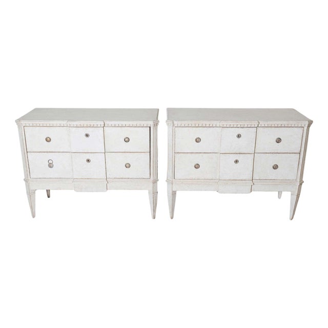 Mid 20th Century Pair of Swedish Gustavian Style Chests of Drawers For Sale